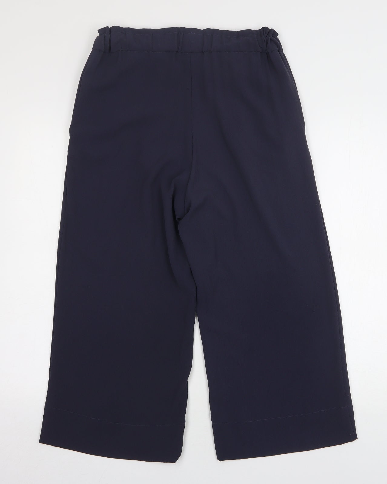 H&M Womens Grey Viscose Cropped Trousers Size 8 L22 in Regular