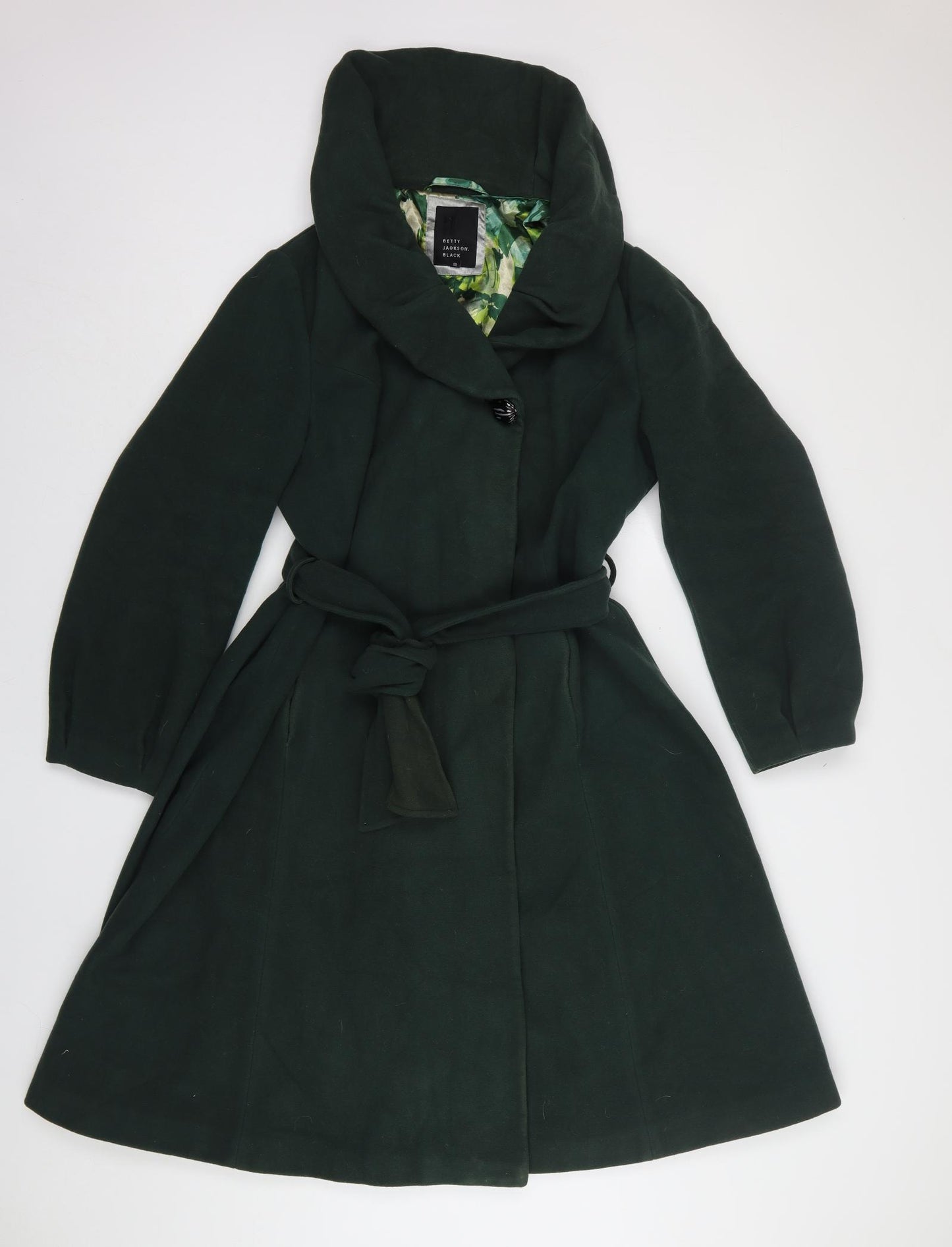 Debenhams Womens Green Overcoat Coat Size 18