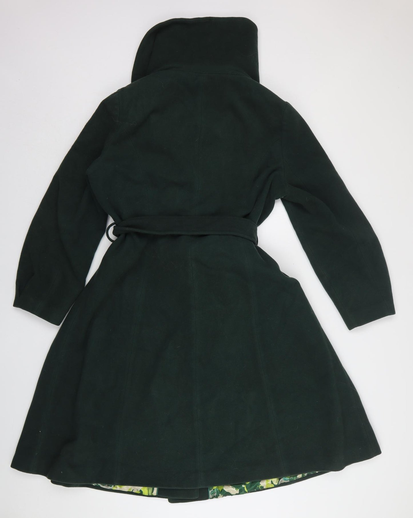 Debenhams Womens Green Overcoat Coat Size 18
