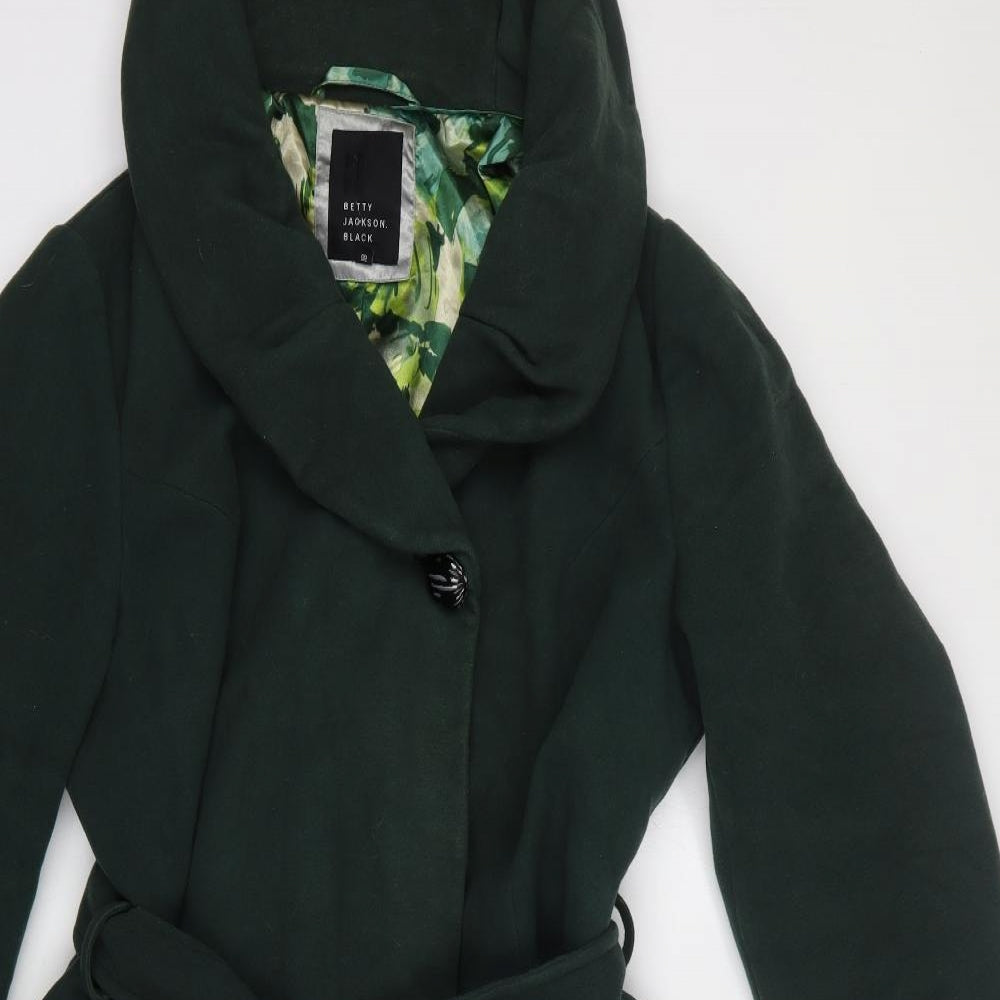 Debenhams Womens Green Overcoat Coat Size 18