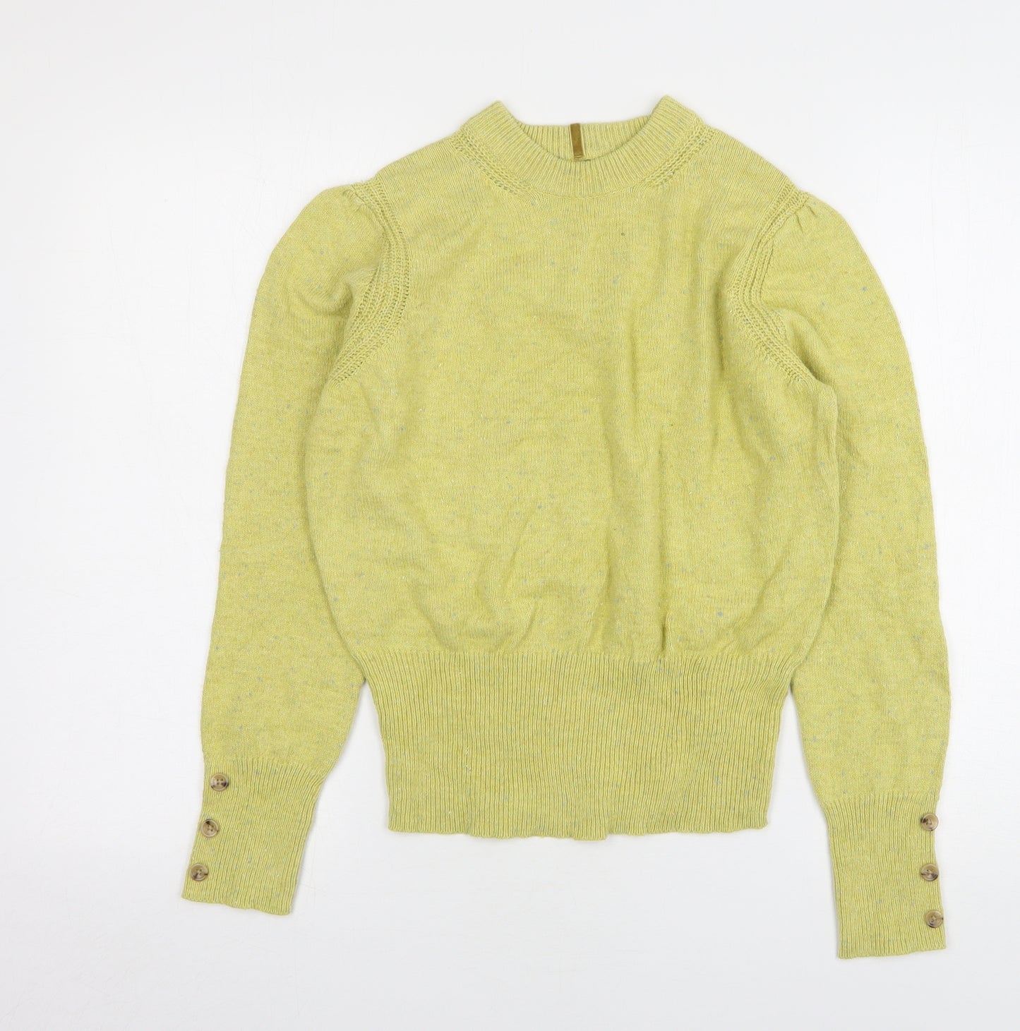 Per Una Womens Green Round Neck Polyester Pullover Jumper Size 10