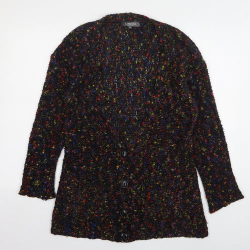 Limited Collection Womens Multicoloured V-Neck Polka Dot Acrylic Cardigan Jumper Size M