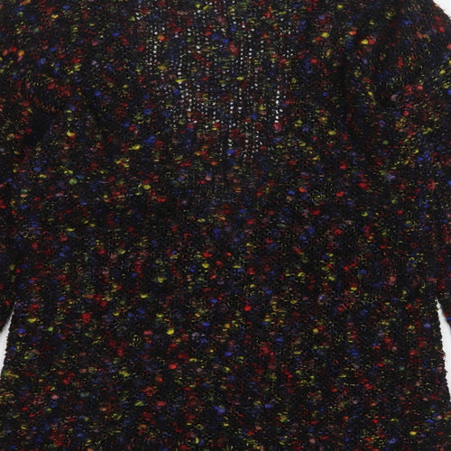 Limited Collection Womens Multicoloured V-Neck Polka Dot Acrylic Cardigan Jumper Size M