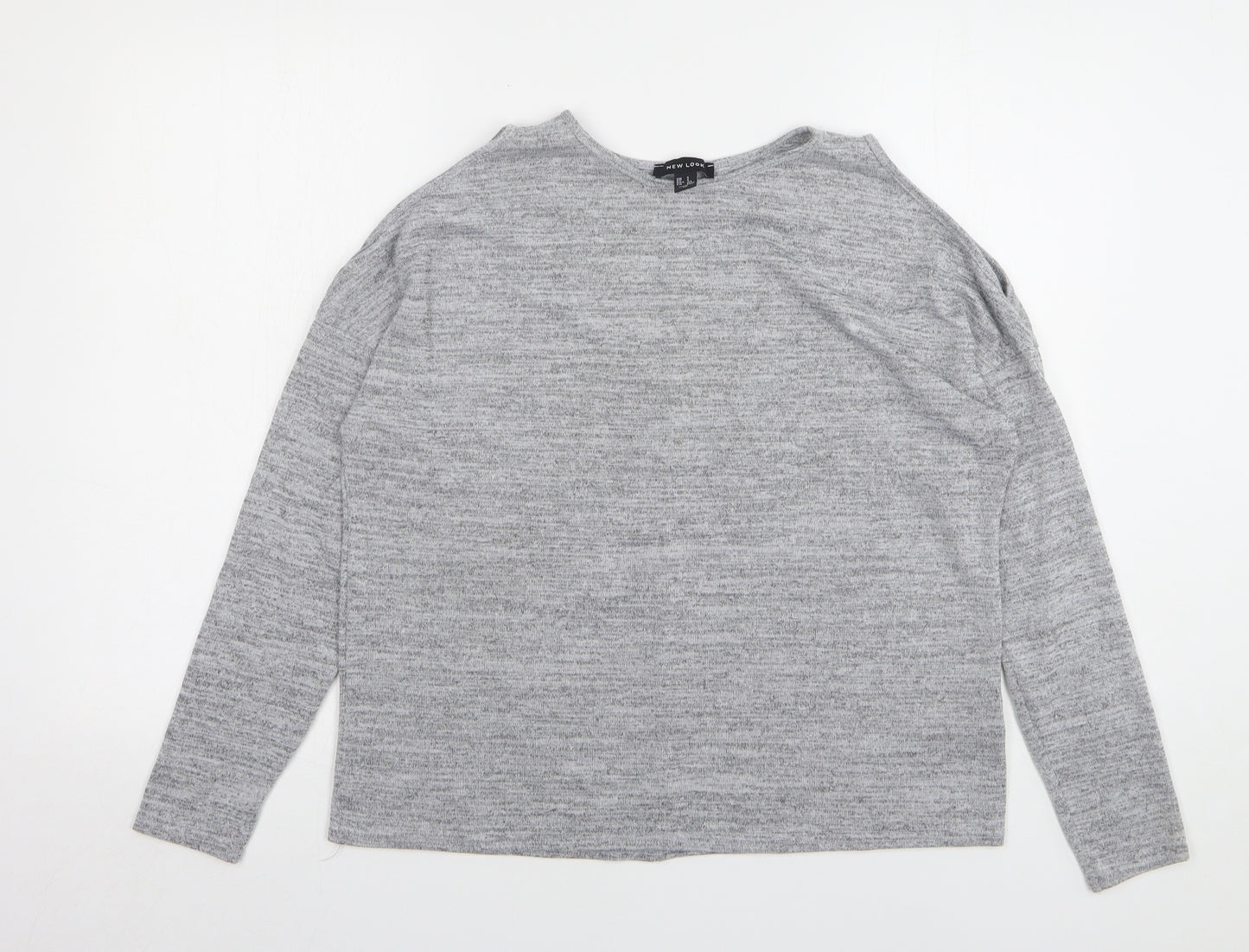 New Look Womens Grey Round Neck Polyester Pullover Jumper Size S