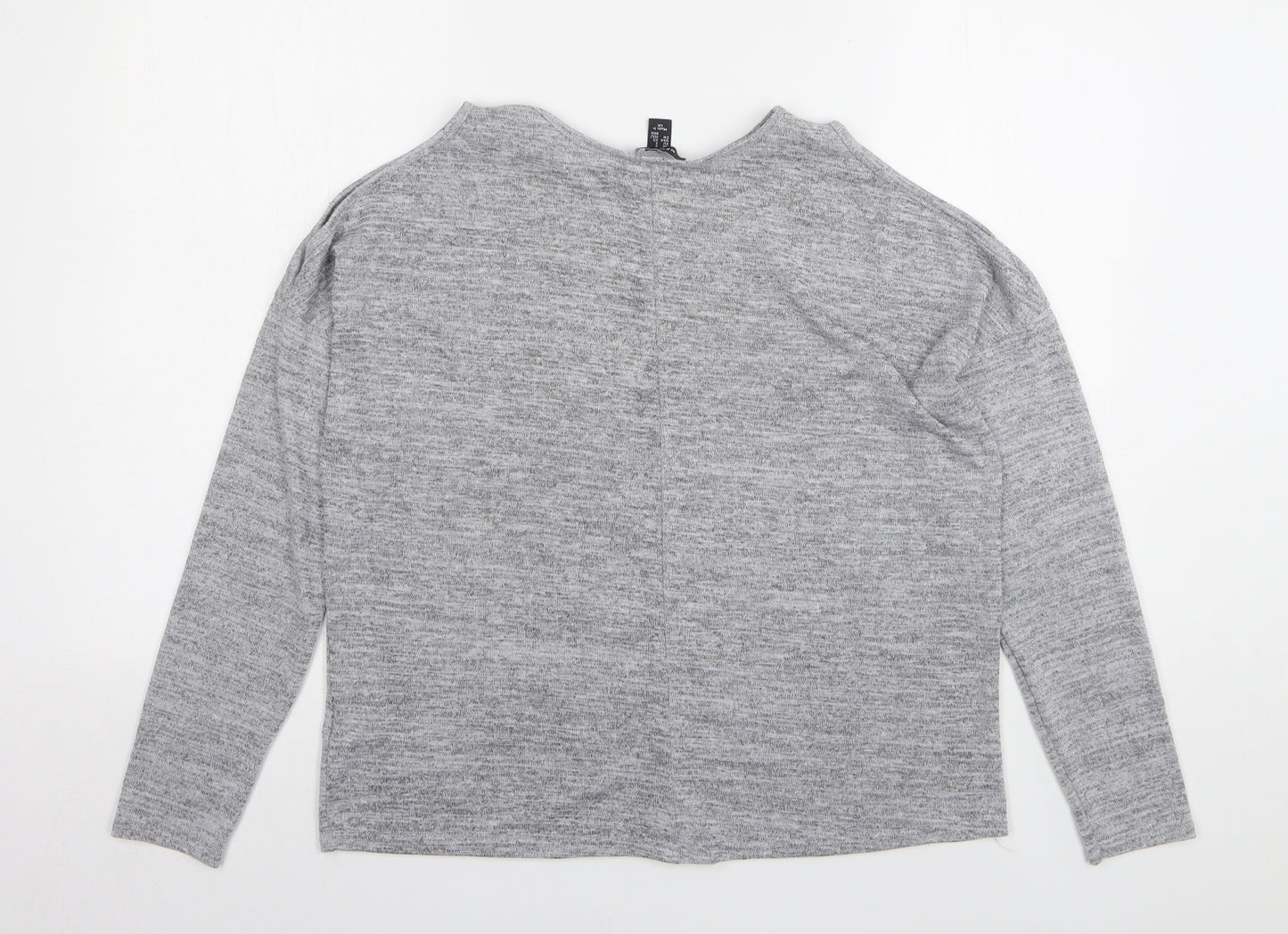 New Look Womens Grey Round Neck Polyester Pullover Jumper Size S