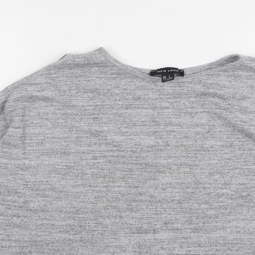 New Look Womens Grey Round Neck Polyester Pullover Jumper Size S
