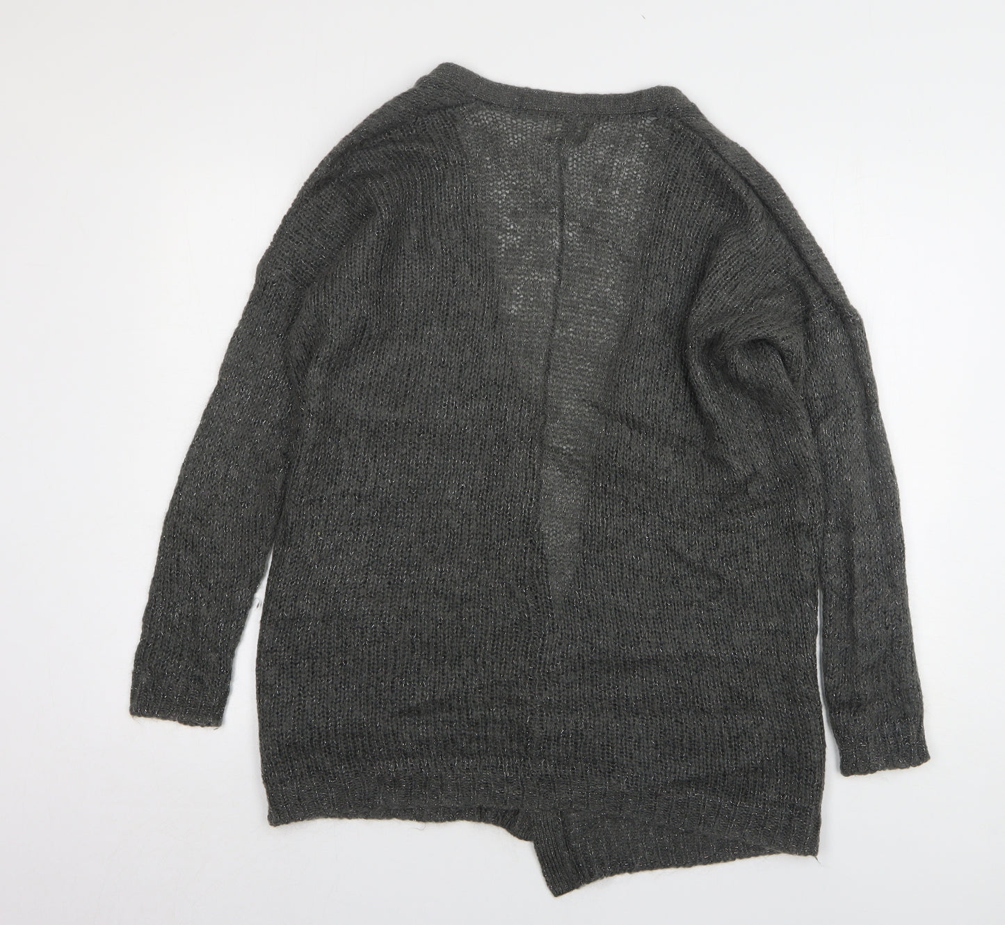 NEXT Womens Grey V-Neck Acrylic Cardigan Jumper Size 12