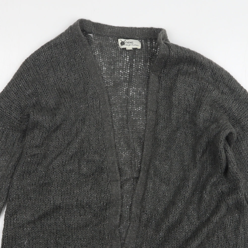 NEXT Womens Grey V-Neck Acrylic Cardigan Jumper Size 12