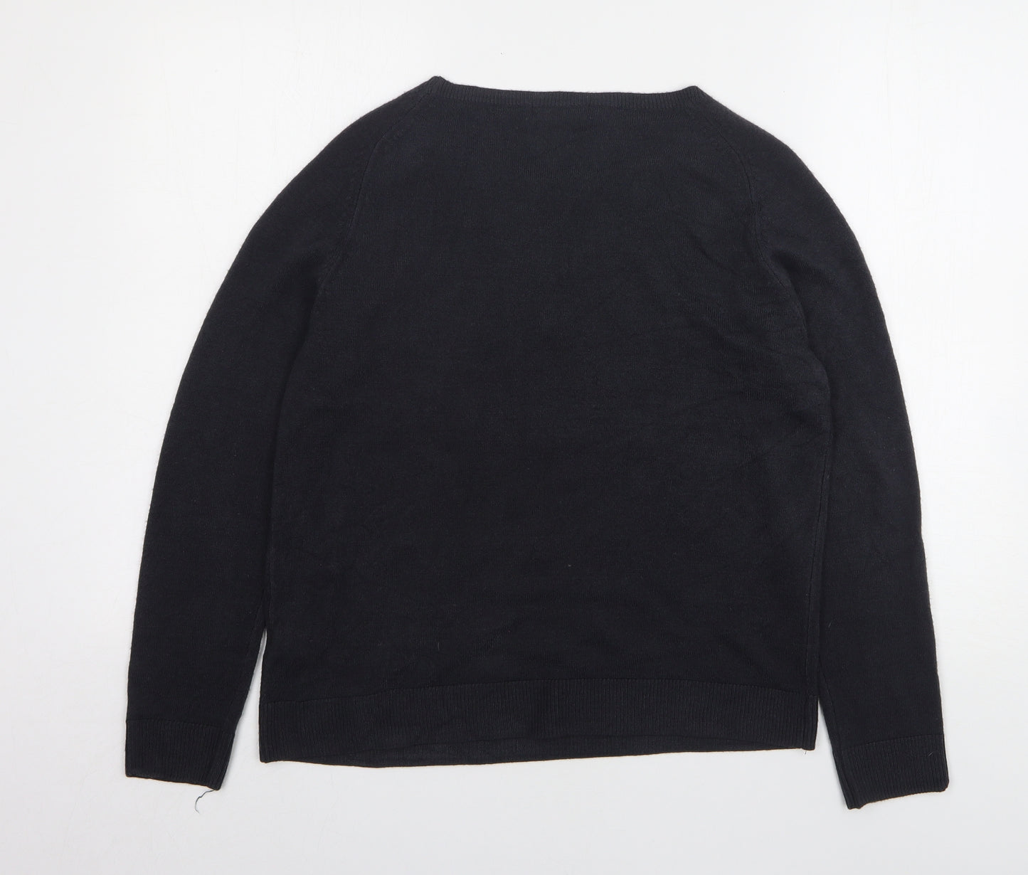Marks and Spencer Womens Grey Round Neck Acrylic Pullover Jumper Size 12