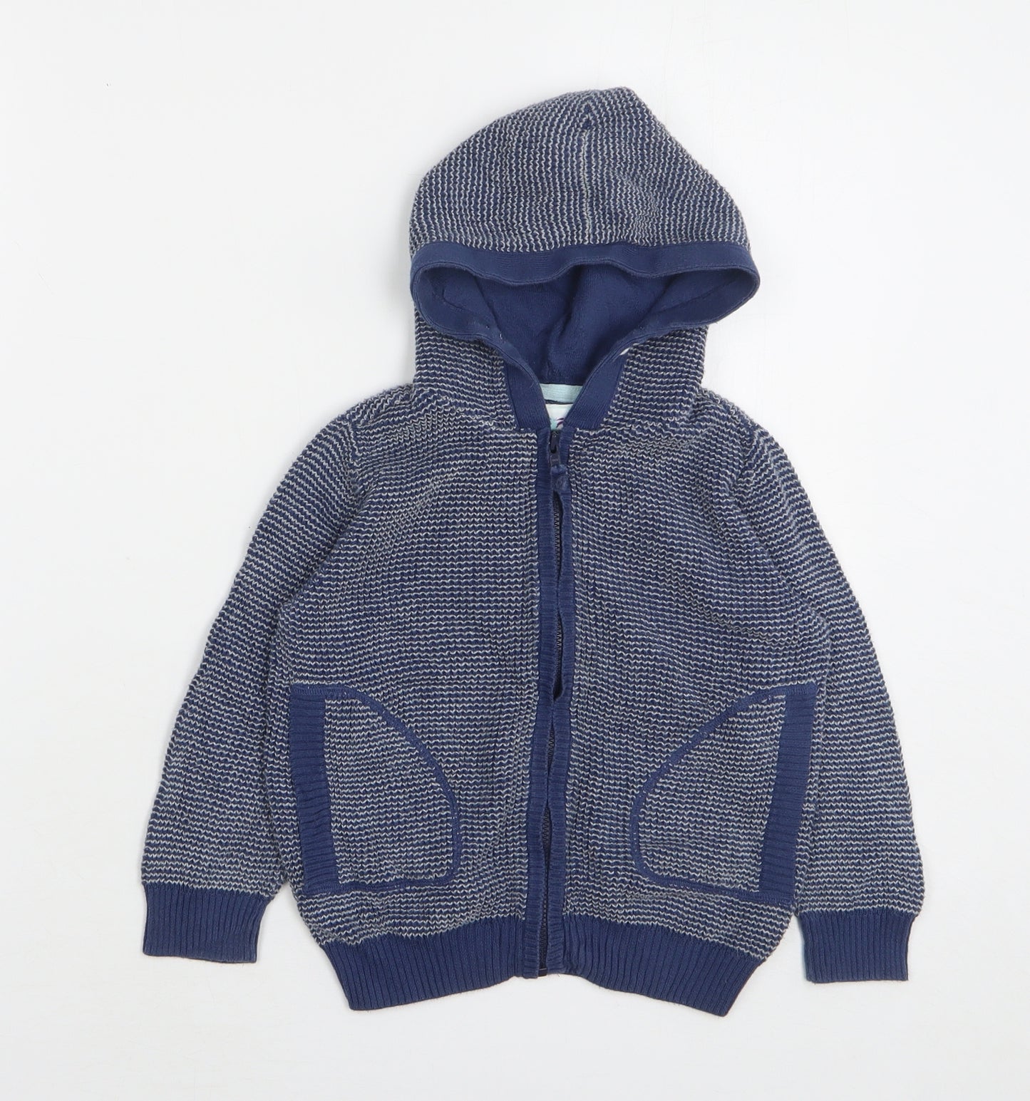TU Boys Blue Cotton Full Zip Hoodie Size 2-3 Years