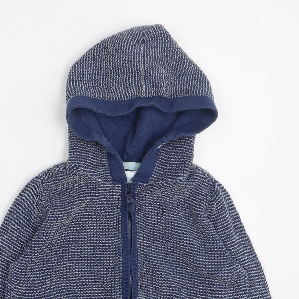 TU Boys Blue Cotton Full Zip Hoodie Size 2-3 Years