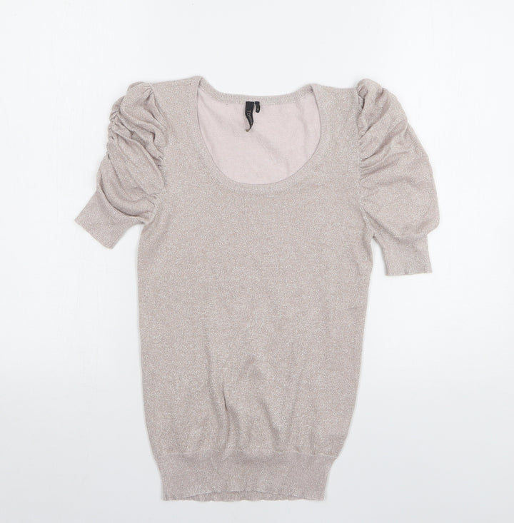 Topshop Womens Pink Round Neck Viscose Pullover Jumper Size 8