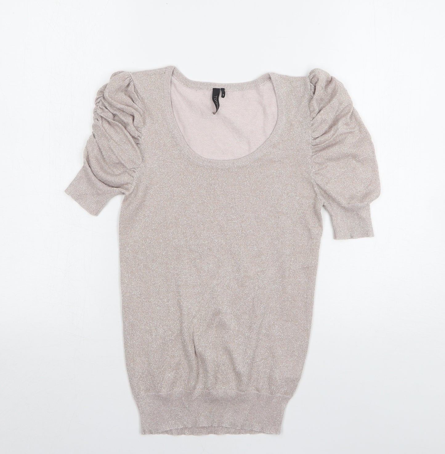 Topshop Womens Pink Round Neck Viscose Pullover Jumper Size 8