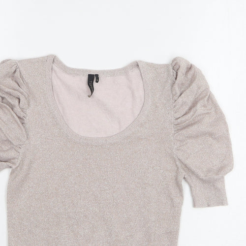 Topshop Womens Pink Round Neck Viscose Pullover Jumper Size 8