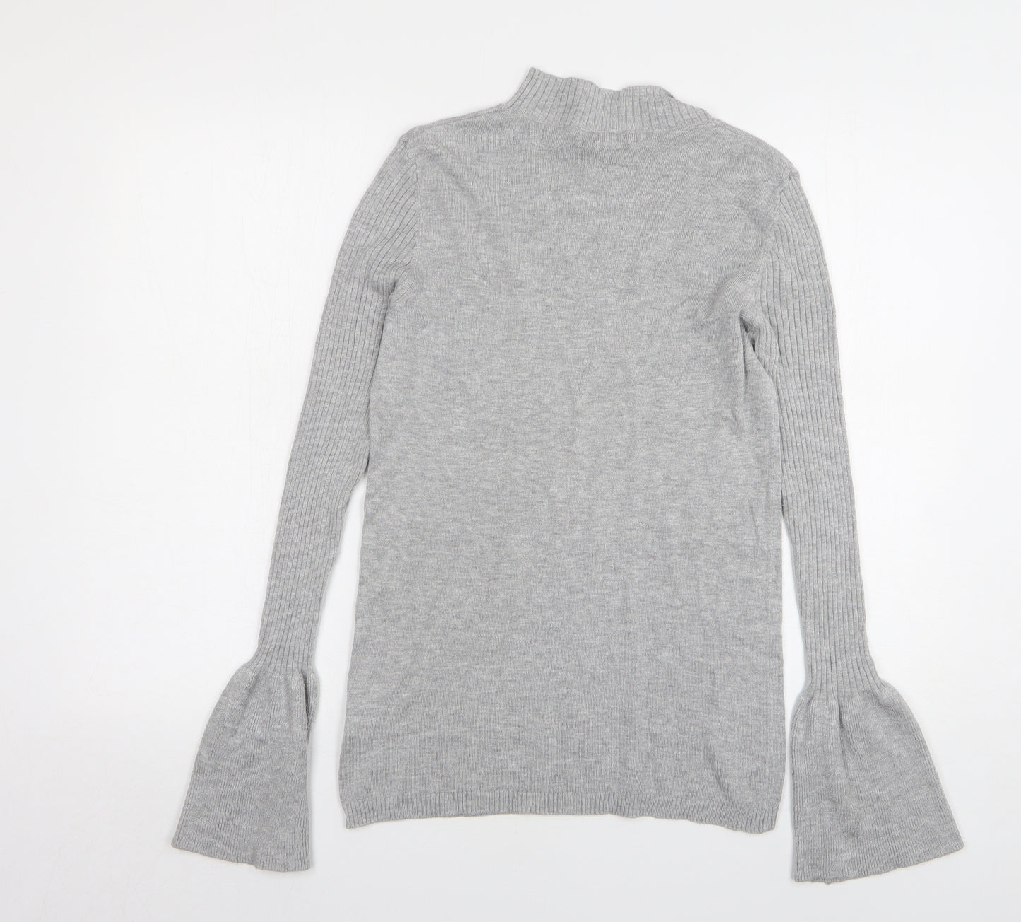 Primark Womens Grey High Neck Viscose Pullover Jumper Size 12