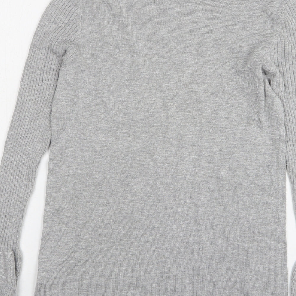 Primark Womens Grey High Neck Viscose Pullover Jumper Size 12
