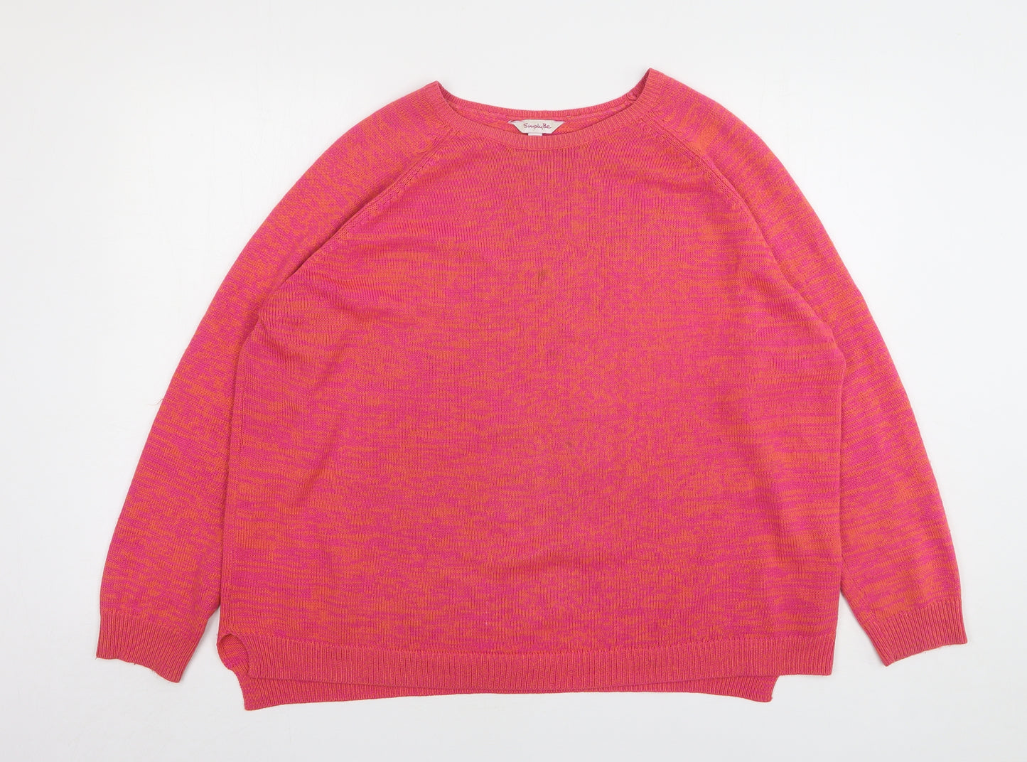 Simply Be Womens Pink Round Neck Geometric Acrylic Pullover Jumper Size 20
