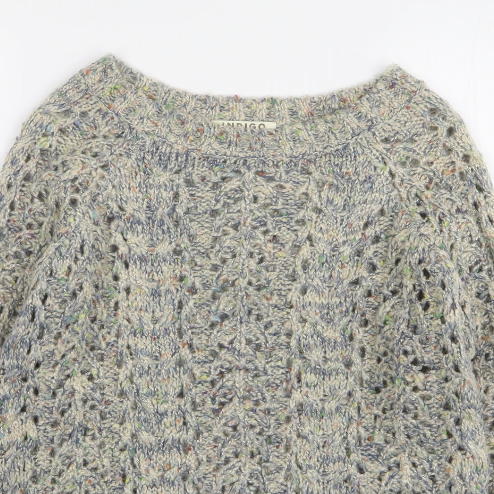 Marks and Spencer Womens Multicoloured Round Neck Polka Dot Acrylic Pullover Jumper Size 8
