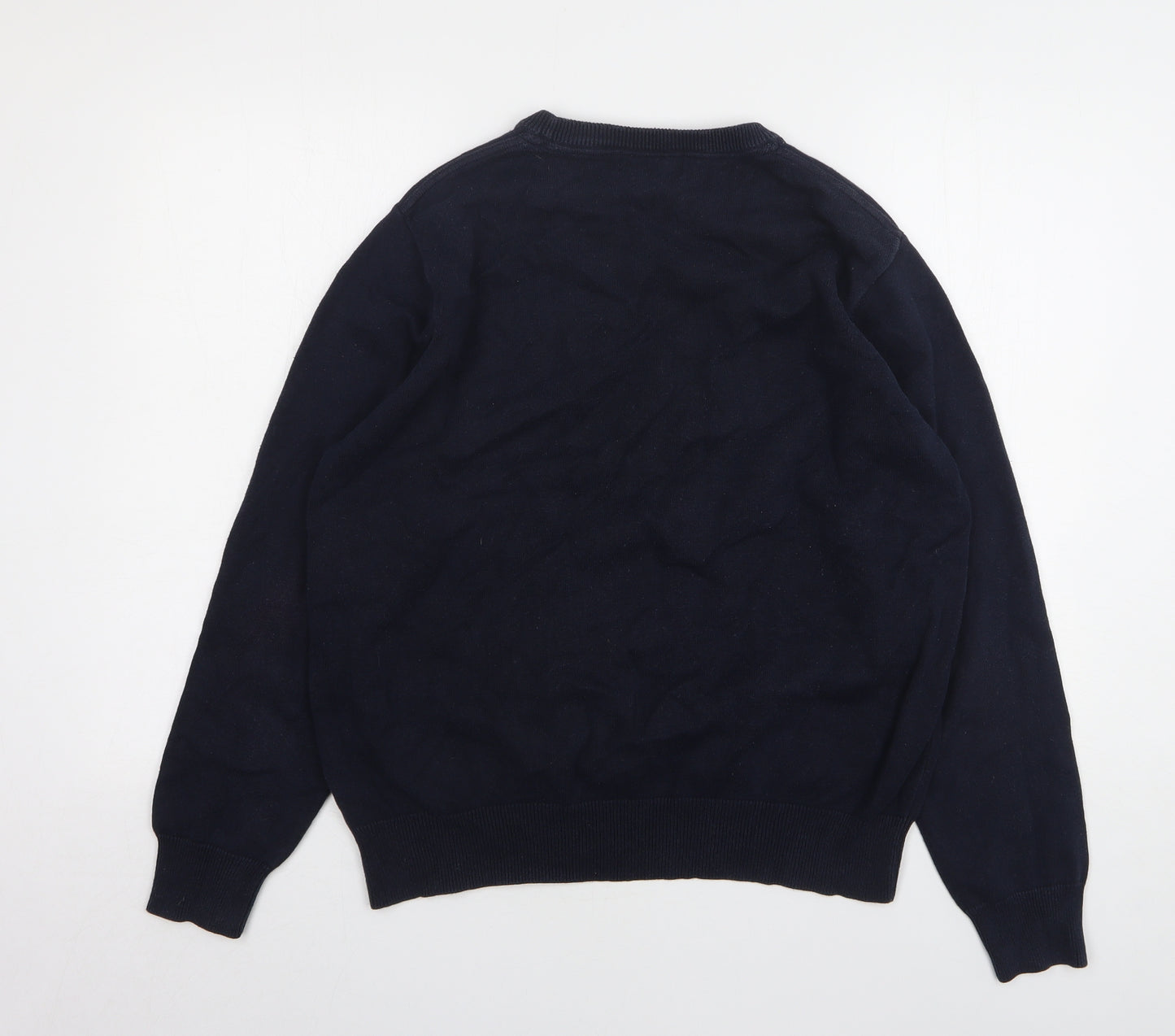 Henri Lloyd Mens Blue Round Neck Cotton Pullover Jumper Size M