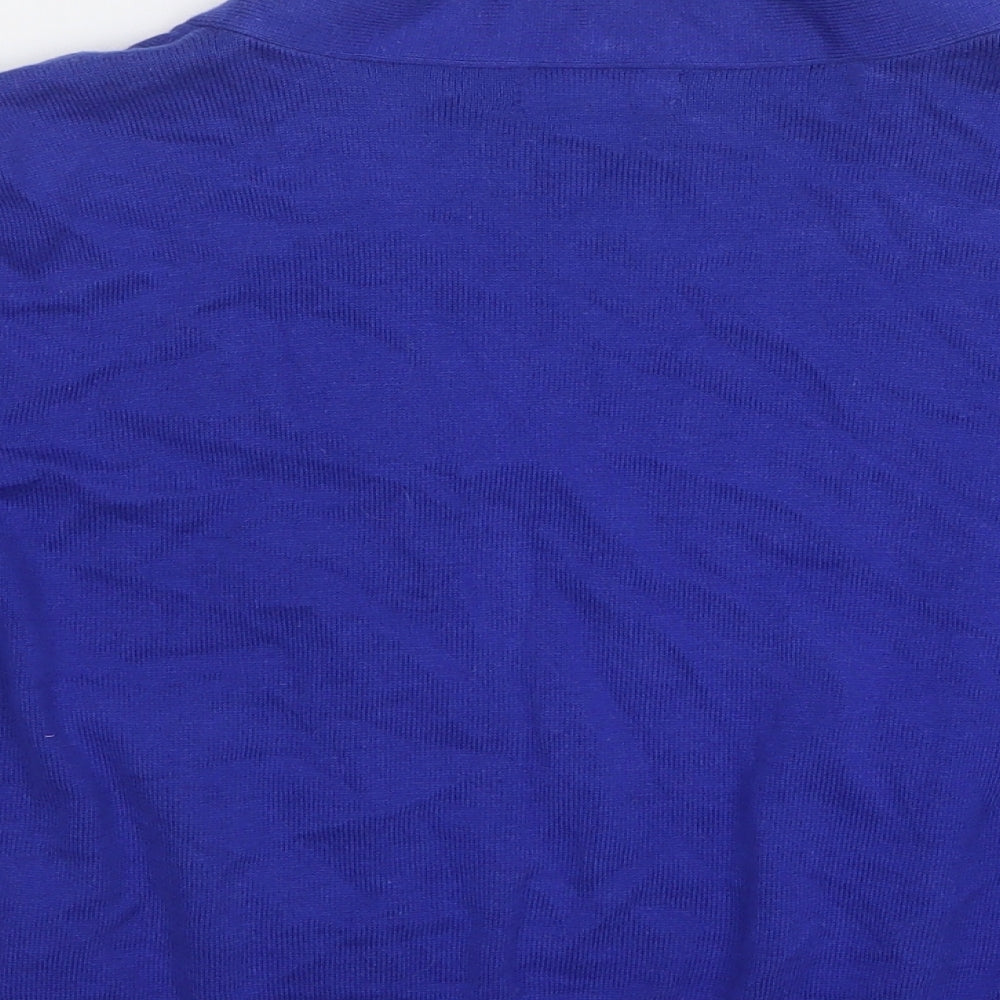Soon Womens Blue V-Neck Cotton Cardigan Jumper Size 16