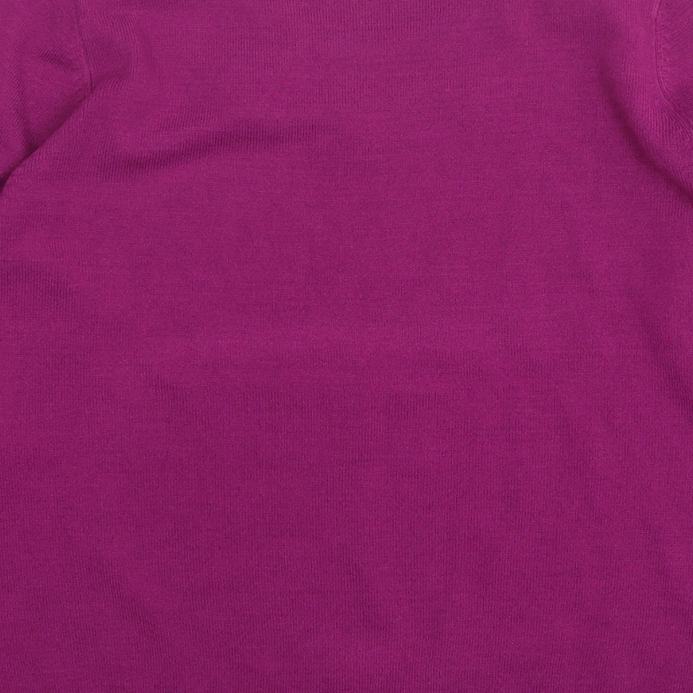 Marks and Spencer Womens Purple Round Neck Acrylic Pullover Jumper Size 18