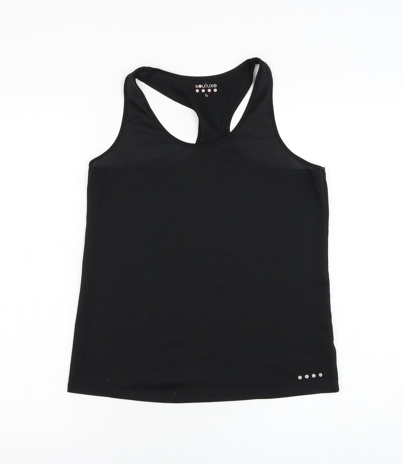 Matalan Womens Black Polyester Basic Tank Size S Round Neck Pullover