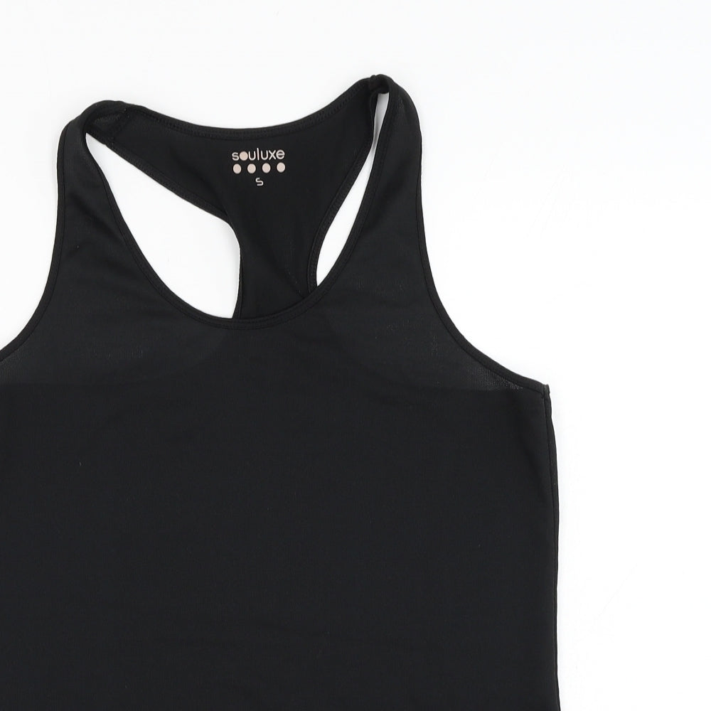 Matalan Womens Black Polyester Basic Tank Size S Round Neck Pullover