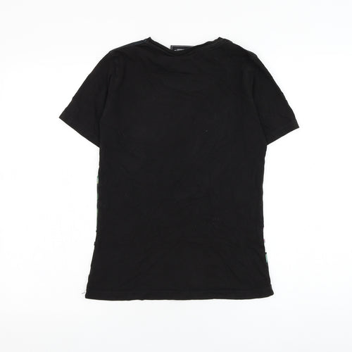 Hersey Boys Black Cotton Basic T-Shirt Size 10-11 Years Round Neck Pullover