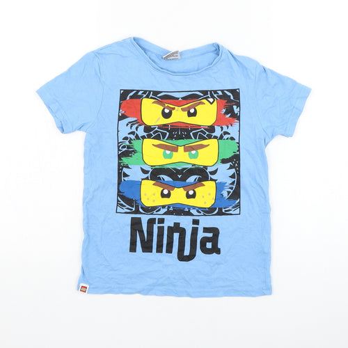 Urban Rascals Boys Blue Cotton Basic T-Shirt Size 6-7 Years Round Neck Pullover - LEGO Ninja