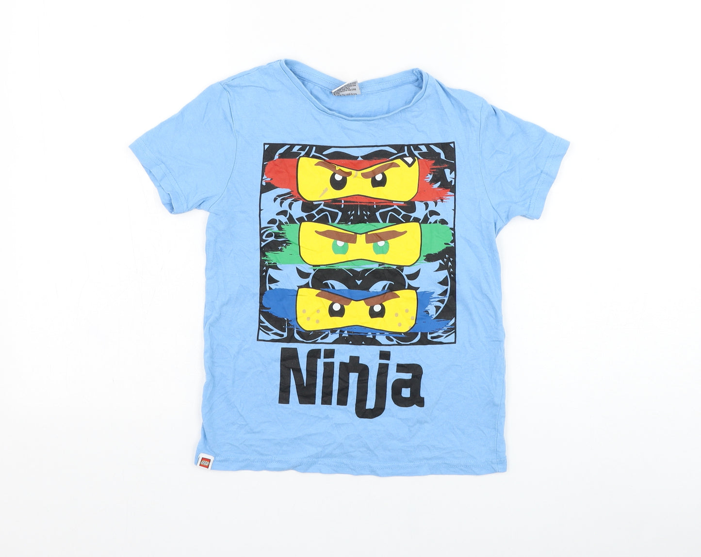 Urban Rascals Boys Blue Cotton Basic T-Shirt Size 6-7 Years Round Neck Pullover - LEGO Ninja