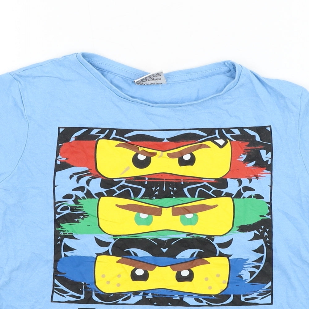 Urban Rascals Boys Blue Cotton Basic T-Shirt Size 6-7 Years Round Neck Pullover - LEGO Ninja