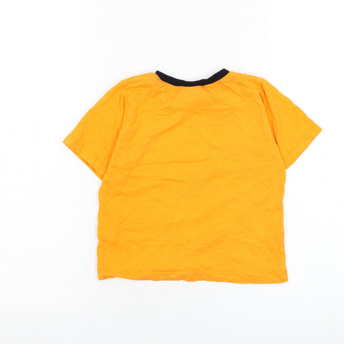 NERF Boys Orange Cotton Basic T-Shirt Size 5-6 Years Round Neck Pullover
