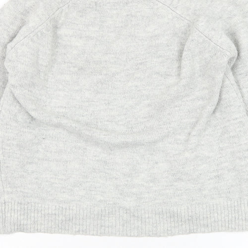 George Womens Grey Round Neck Acrylic Pullover Jumper Size XS