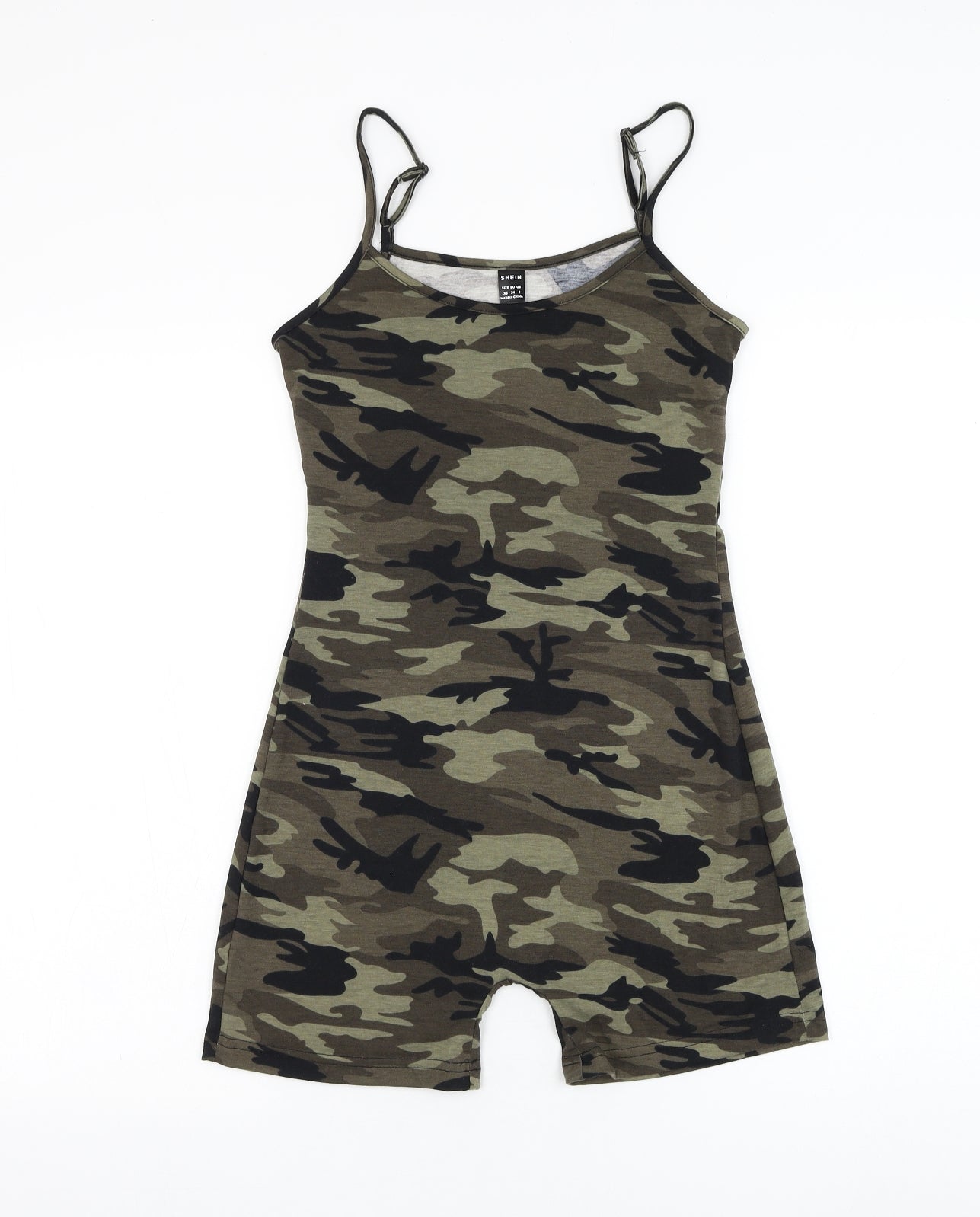 SheIn Womens Green Camouflage Polyester Playsuit One-Piece Size 6 L4 in Pullover