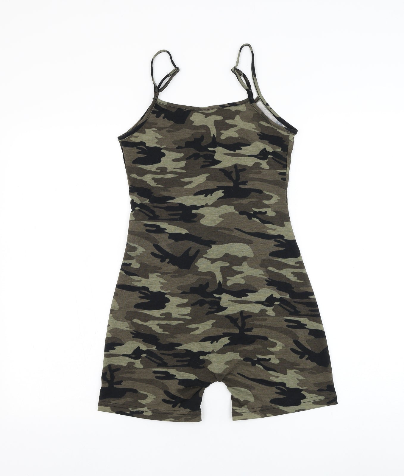 SheIn Womens Green Camouflage Polyester Playsuit One-Piece Size 6 L4 in Pullover
