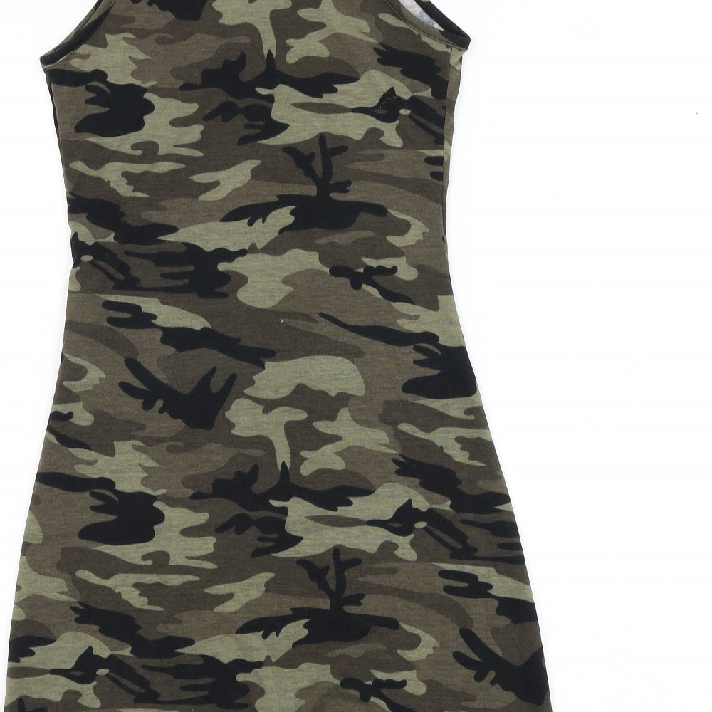 SheIn Womens Green Camouflage Polyester Playsuit One-Piece Size 6 L4 in Pullover