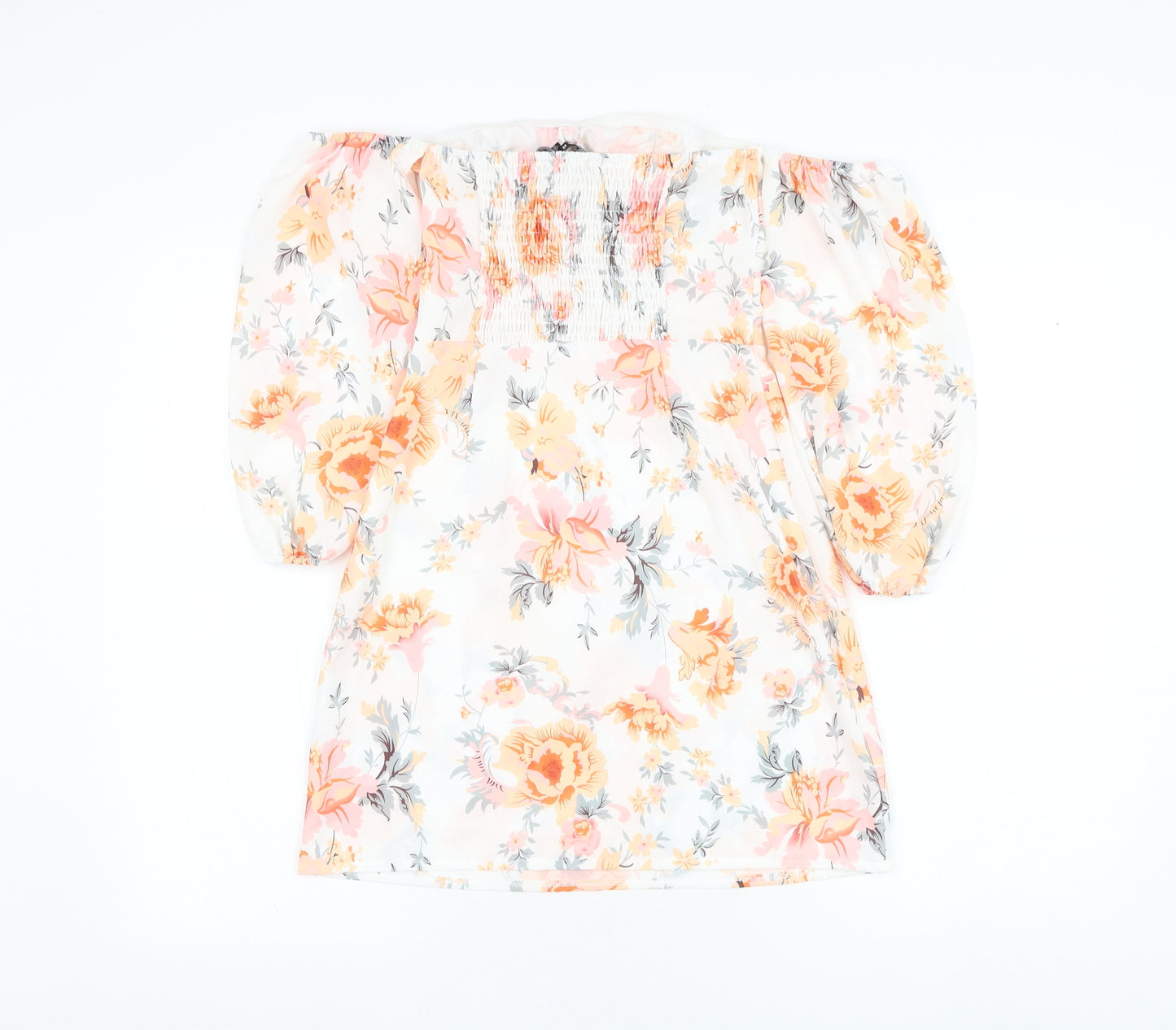 PARISIAN SIGNATURE Womens White Floral Polyester Pencil Dress Size 6 Square Neck Pullover