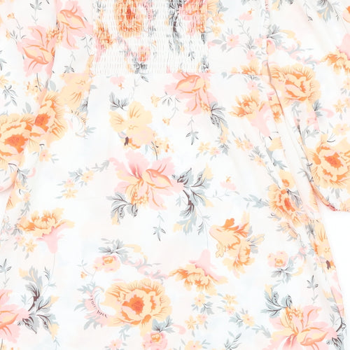 PARISIAN SIGNATURE Womens White Floral Polyester Pencil Dress Size 6 Square Neck Pullover
