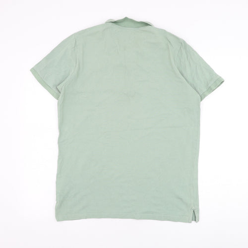 Livergy Mens Green Cotton Polo Size M Collared Pullover - Tropical Club