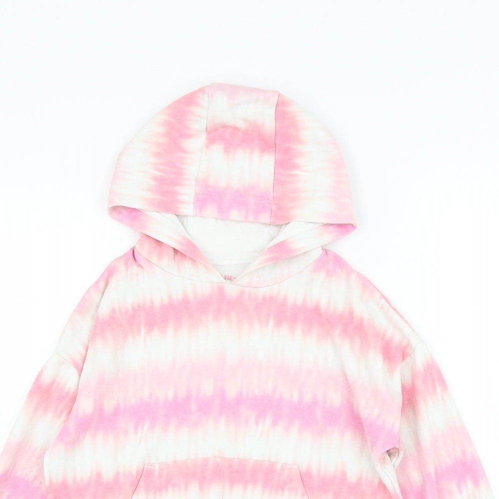 F&F Girls Pink Cotton Pullover Hoodie Size 8-9 Years Pullover