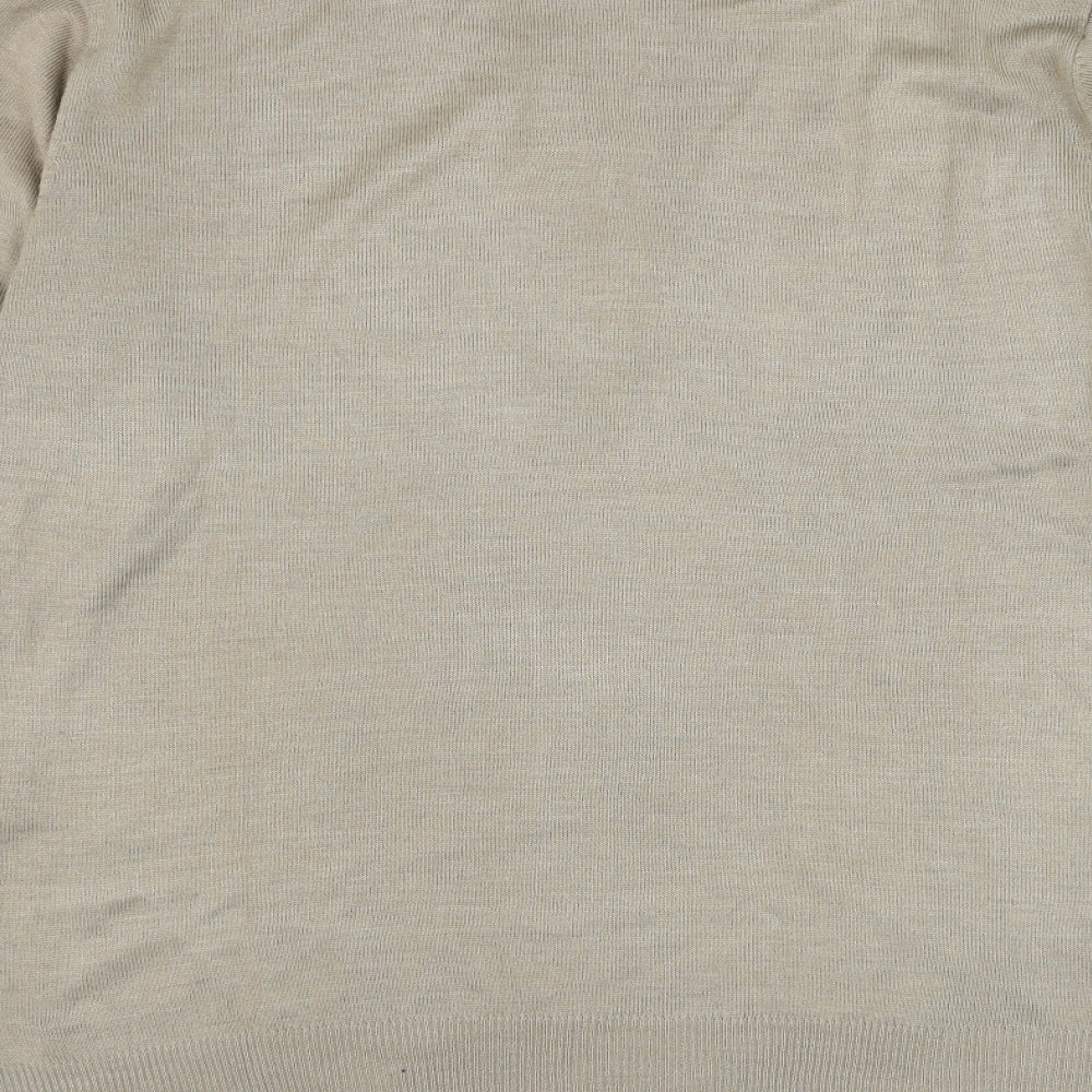BHS Mens Brown Collared Acrylic Pullover Jumper Size L