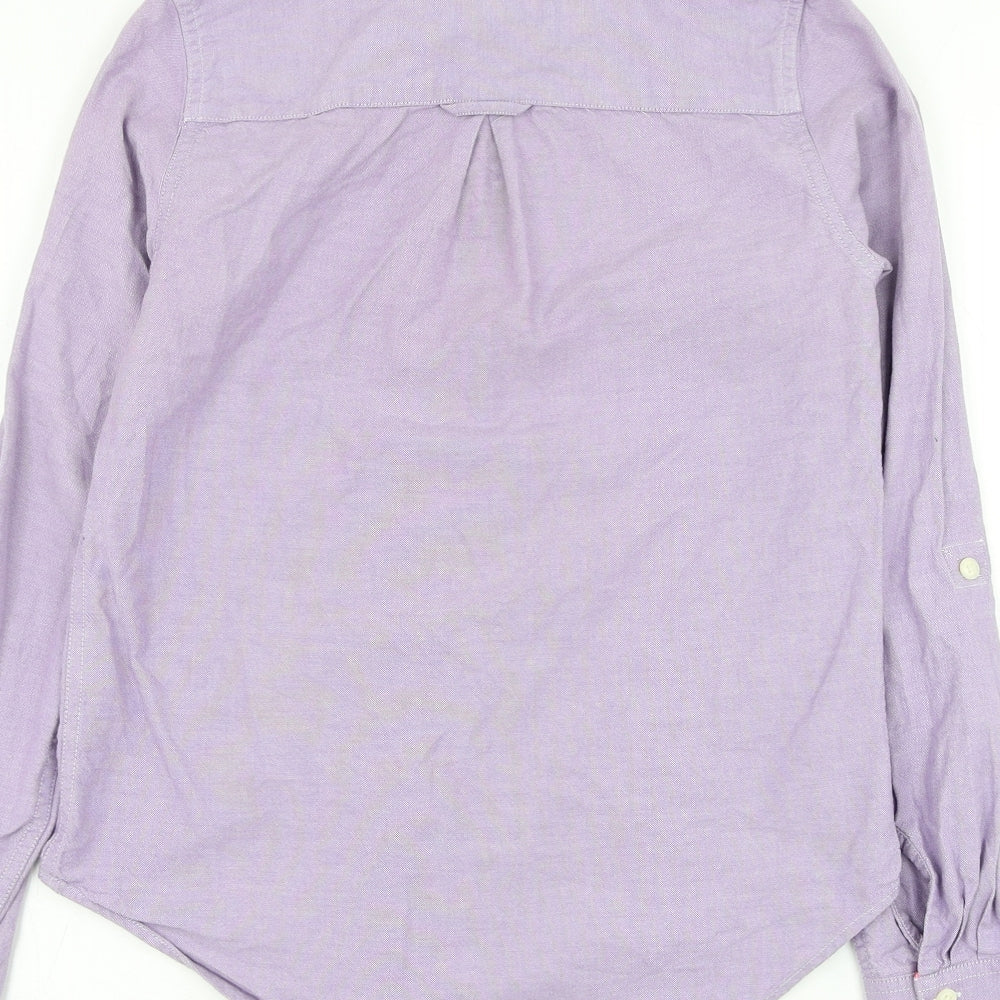 Giordano Mens Purple Cotton Dress Shirt Size S Collared Button