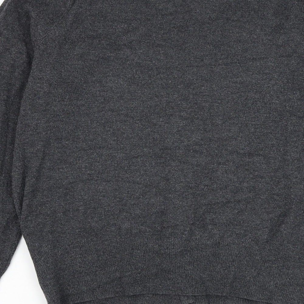 Marks and Spencer Womens Grey Round Neck Viscose Cardigan Jumper Size 8