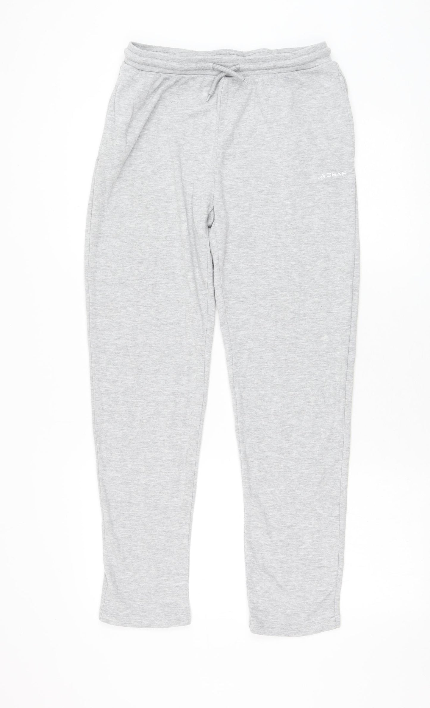 LA Gear Womens Grey Polyester Jogger Trousers Size 10 L28 in Regular Drawstring
