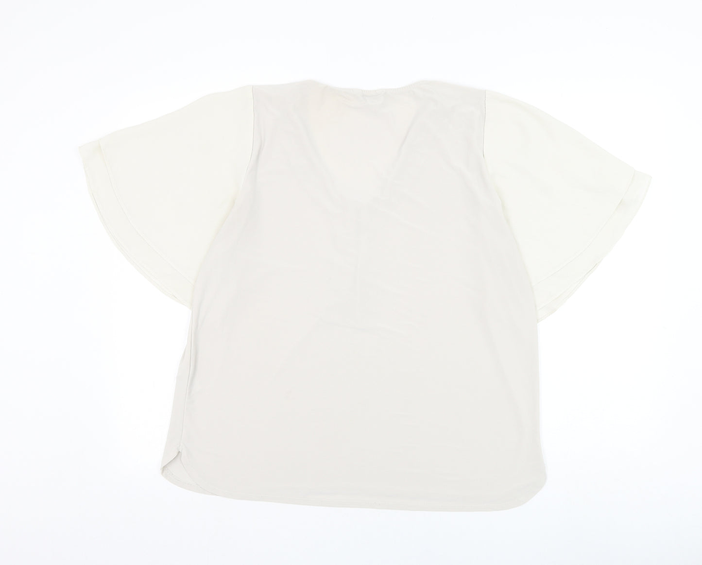 NEXT Womens Grey Polyester Basic Blouse Size 16 V-Neck