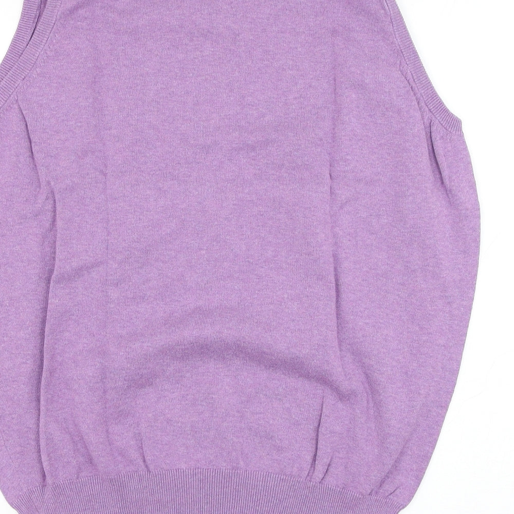 James Pringle Mens Purple V-Neck Cotton Vest Jumper Size L