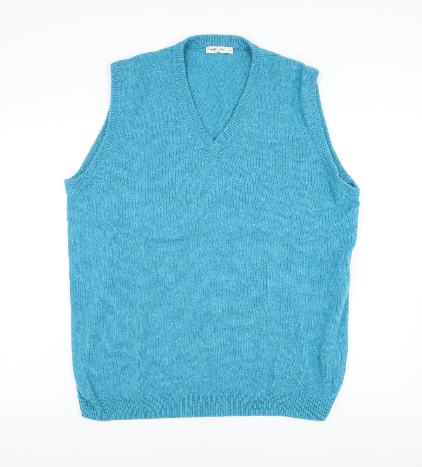 Woolovers Mens Blue V-Neck Wool Vest Jumper Size XL