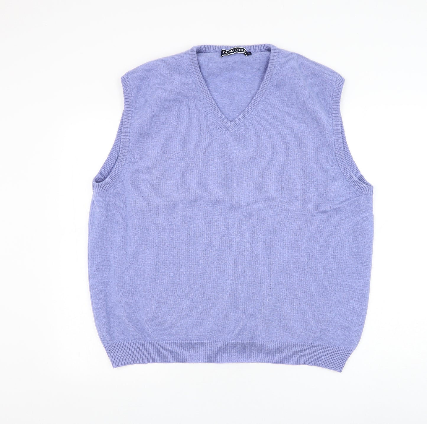 Woolovers Mens Blue V-Neck Wool Vest Jumper Size XL