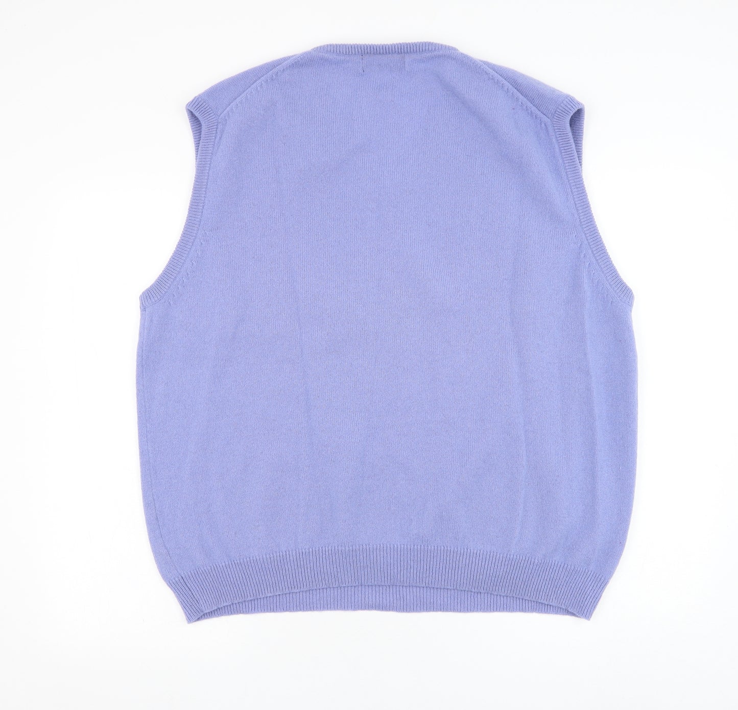 Woolovers Mens Blue V-Neck Wool Vest Jumper Size XL