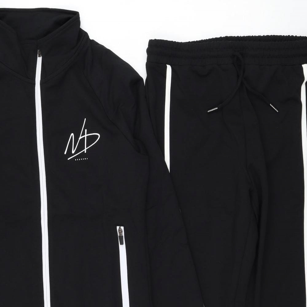 No Drama Mens Black Cotton Full Zip Sweatshirt Size M - Sweater and jogger set
